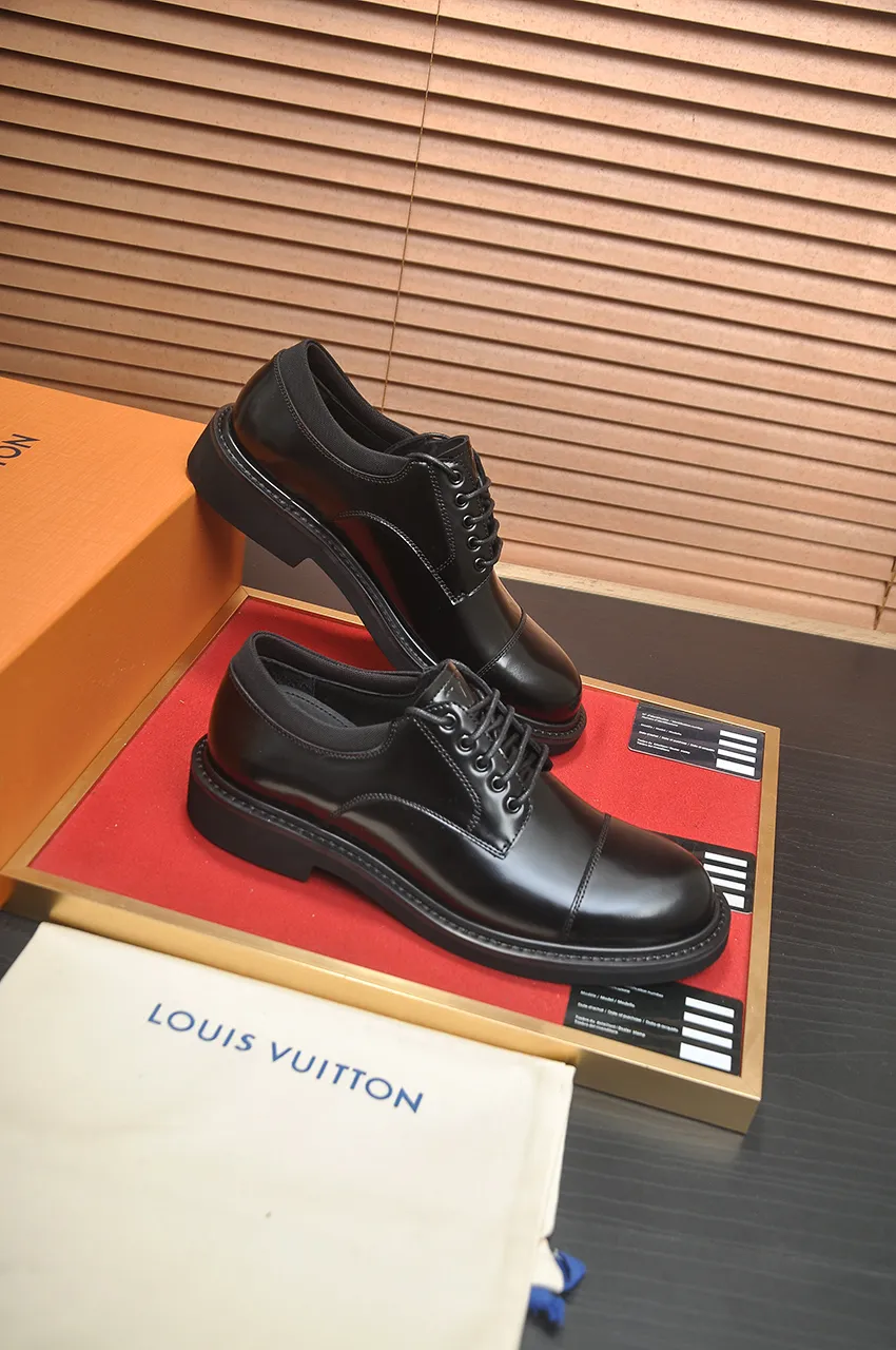 Men's men's shoes💰660💶[LOUIS VUITTON] (original order) new style🍀LV Louis Vuitton * - top version of LV classic leather shoes! Made of imported original single cowhide, original leather side strips and wear-resistant rubber outsole! High quality products! Code number 39-44 (38.45 customized)